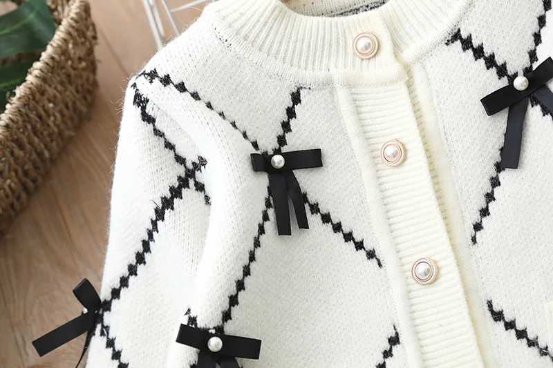 Girls Woolen Jersey Clothes Sets Spring Autumn 2025 Children Knitted Sweaters Coats Skirts 2pcs Dress Suit For Baby Outfits Kids L250926MS4I