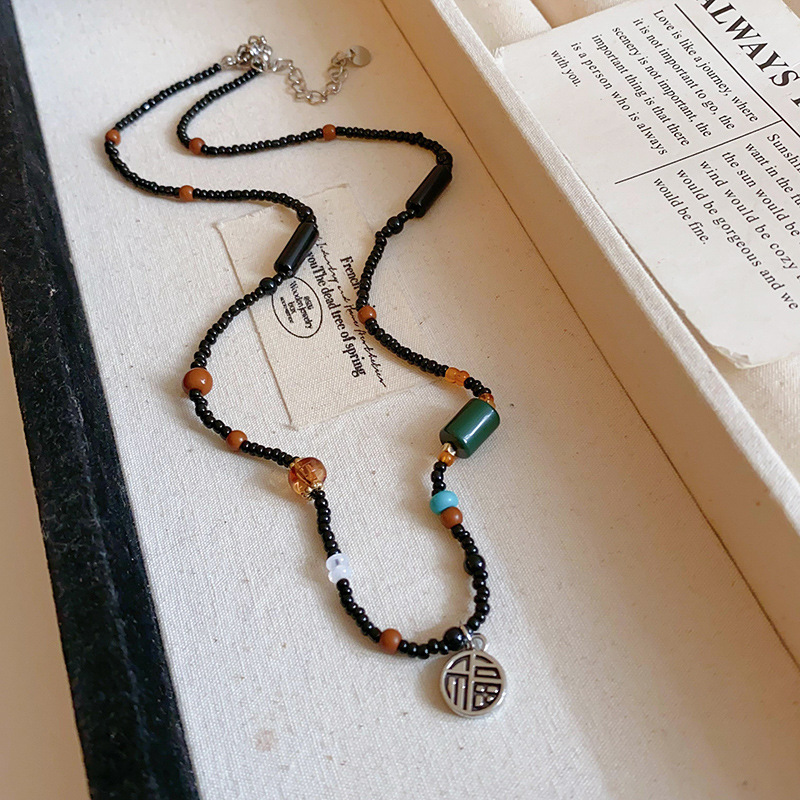 Gold - Toned Beaded Necklace And Multi - Bead Tassel Drop Earrings Set With Tribal Charm Delicate Daily & Elegant Jewelry Gift For Her High - Quality 