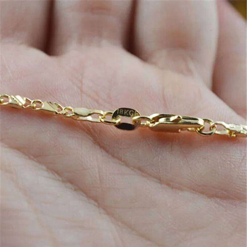 New Sier Exquisite Fashion Gold Filled Necklace For Women Men Size 16-30 Inch Jewelry Chain Wholesale