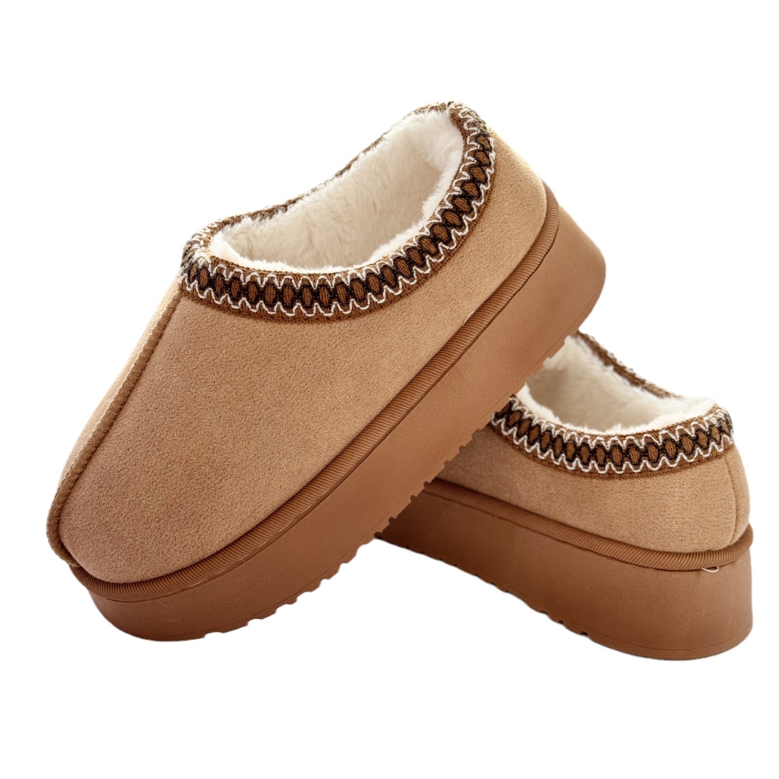Fleece-Lined Warm Slippers Women, Autumn and Winter New Low-Cut Outdoor Two-Way Cotton Shoes, Ethnic Style Snow Shoes for Women ddmymarket