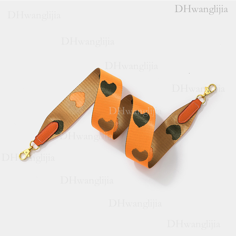 DH Luggage Accessories Heart-shaped Woven Wide Kelly Evelyn Single Shoulder Crossbody Bag Replacement Strap with Gold Buckle