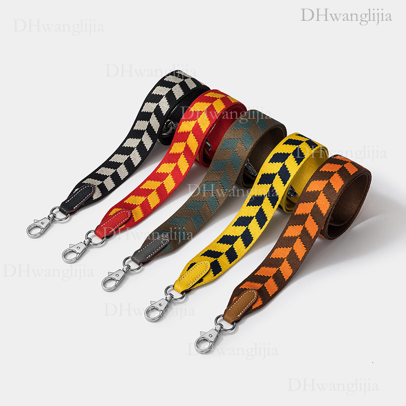 DH Luggage Accessories Women's Same Style Fashion Square Color-Block Jacquard Wide Kelly Single Shoulder Crossbody Bag Strap