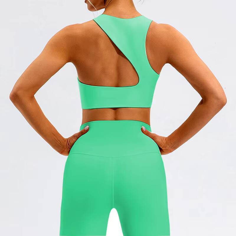 High Quality Women Sleeveless Sports Top Leggings Two Pieces Set Soft Fabric Beauty Back Fitness Workout Yoga Set