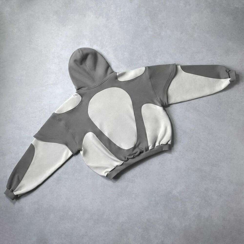 2024 Autumn New Simple Style Color Block Printed Casual Trendy Unisex Hooded Sweatshirt