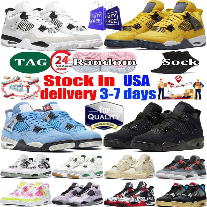 4s Kids Shoes Basketball Shoe Black cat Toddler Sneakers shoes cool grey University Blue bred Boys Girls kids shoes designer Athletic Outdoor