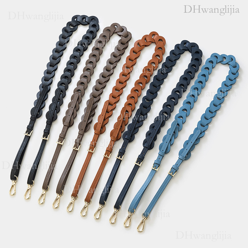 DH Luggage Accessories Live Broadcast Adjustable Length Wide Shoulder Lychee Pattern Leather Ring Buckle Crossbody Bag Strap for Women
