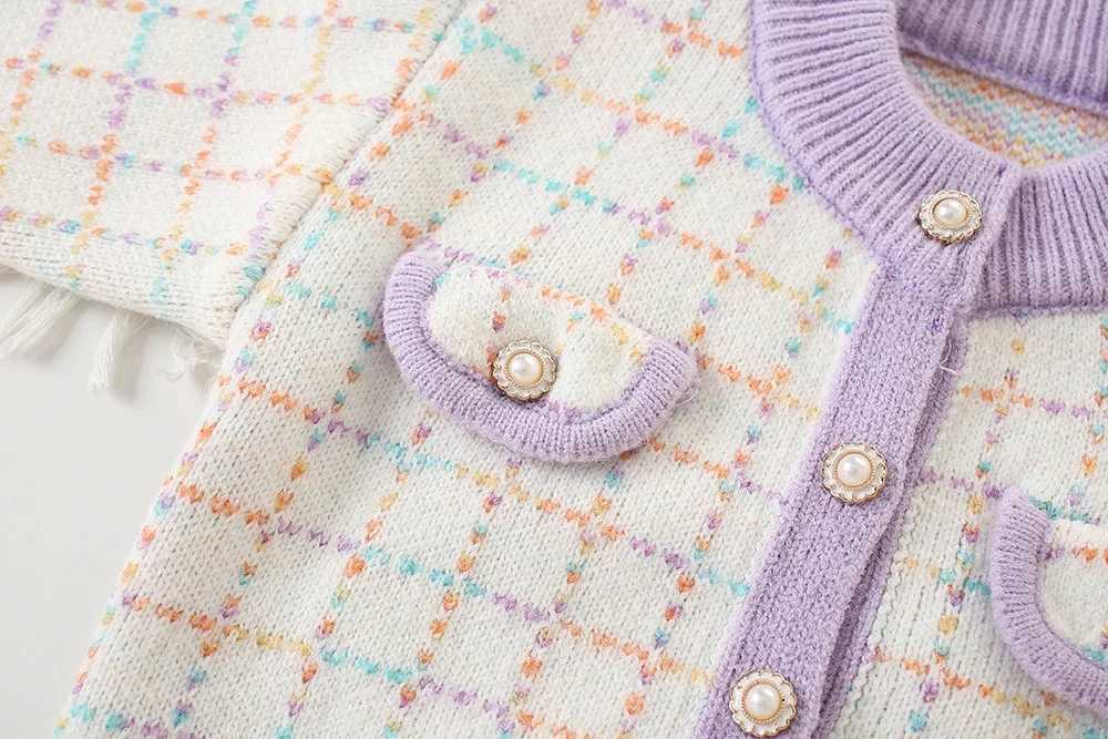 Girls New Designed Knitting Clothes Sets Girl Fall Winter Children Suits for 18Ys Kids 2Pcs Outfits Birthday Fashion Tweed Sets L250926XV77