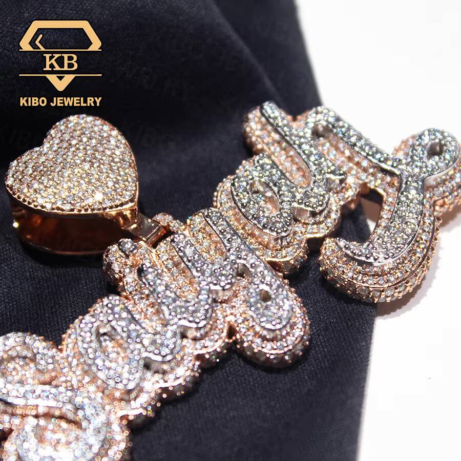 Customized Trend Letter Mossanite Pendant Iced Out Pendant VVS Moissanite Name Pendant 925 Silver Hip Hop Jewelry