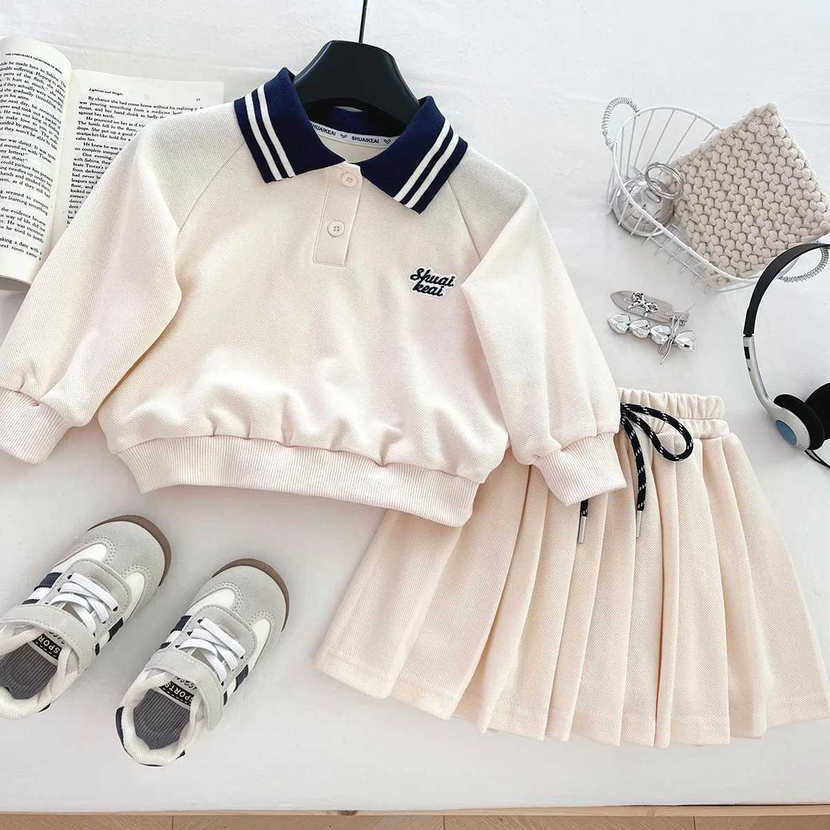 Girls Set 2025 Spring and Autumn New Style Set College Style Fashionable Hoodie Half Skirt Two Piece Set Sweet and Cute L2509265XCL
