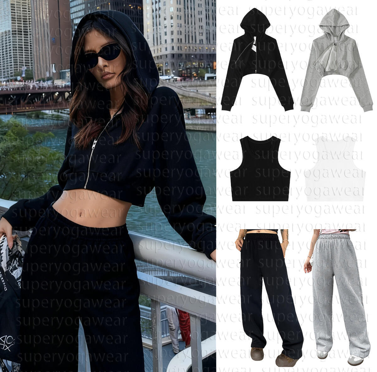 Women Clothes Yoga Set Hooded Sweatshirts Sports Tank Tops Underwear Sports Long Pants Leggings Shorts Multi Scene Sports Fitness Sets alosetliness Women Clothe