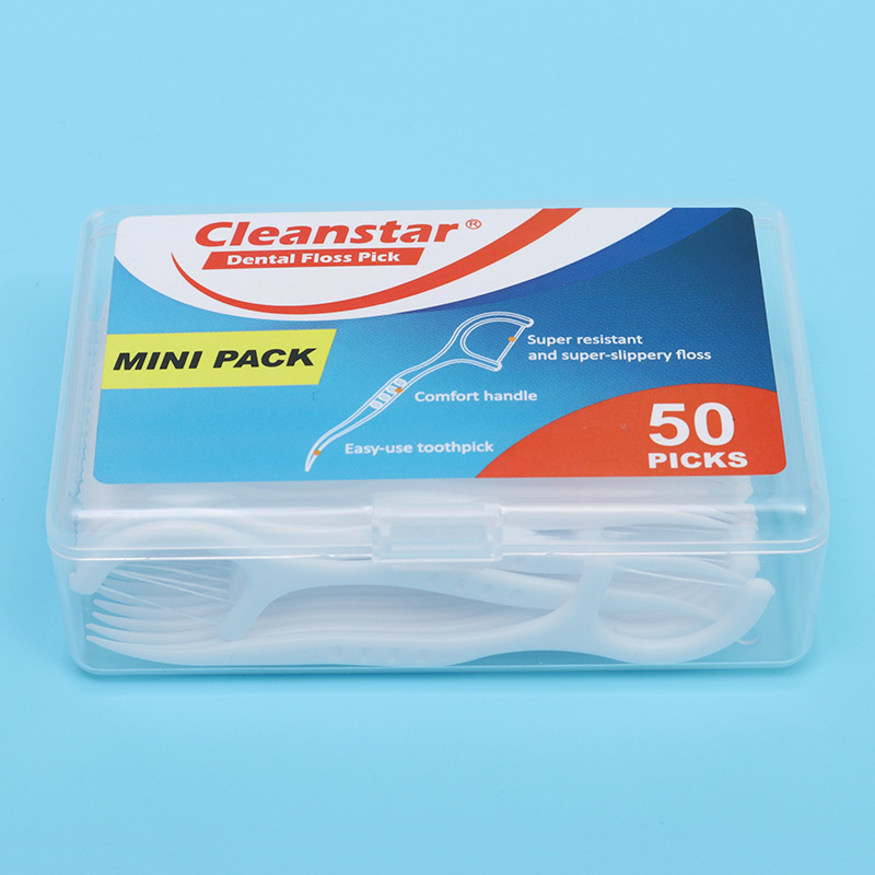Dental Floss Storage Case, 400-Count Family Pack Plastic Toothpicks, Mini Oral Care, Interdental Cleaners Plastic Floss Pick