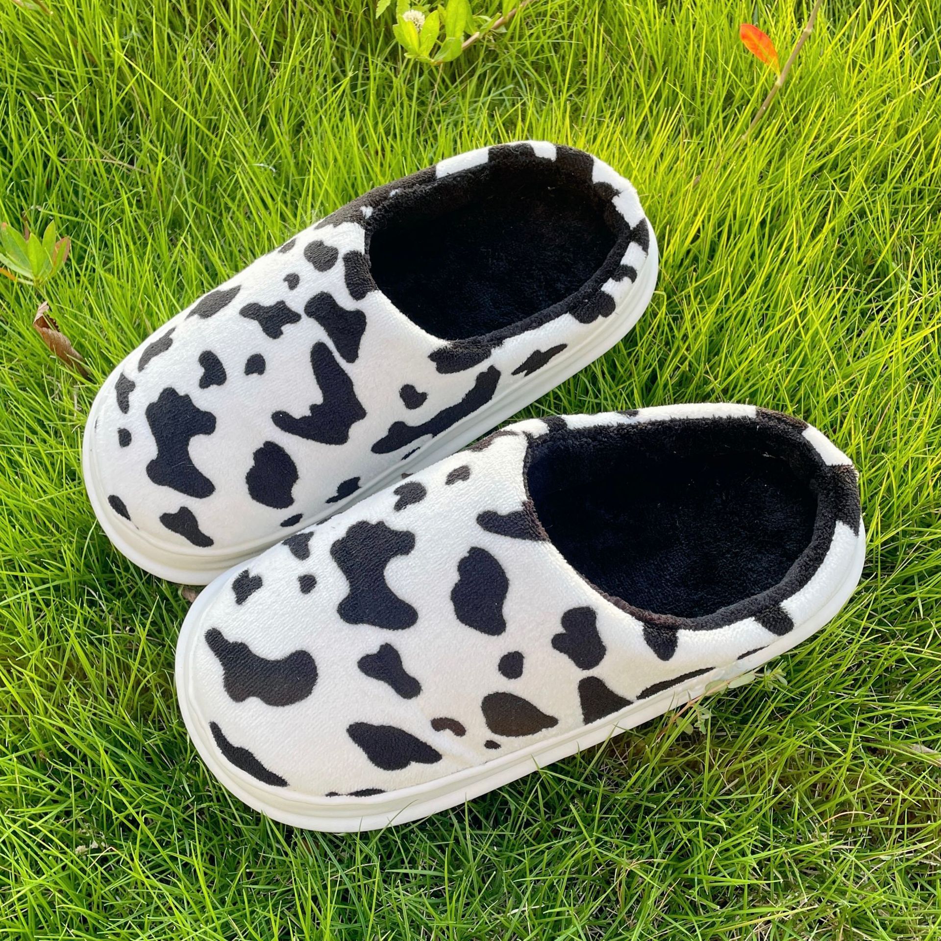 Imitation Cow Thick Sole Durable Parent-Child Home Cotton Slippers ddmymarket