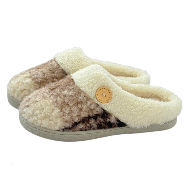 Cartoon Knitted Furry Autumn Winter Warm Thick Sole Home Thickened Plush Indoor Slippers ddmymarket