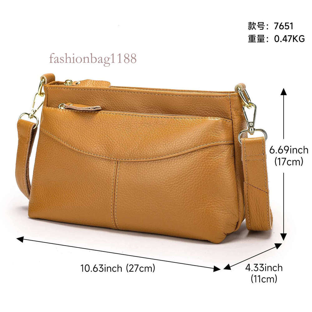 Genuine Leather Women's High Quality Women Crossbody Bag Trendy Designer Cowhide Female Shoulder Bags