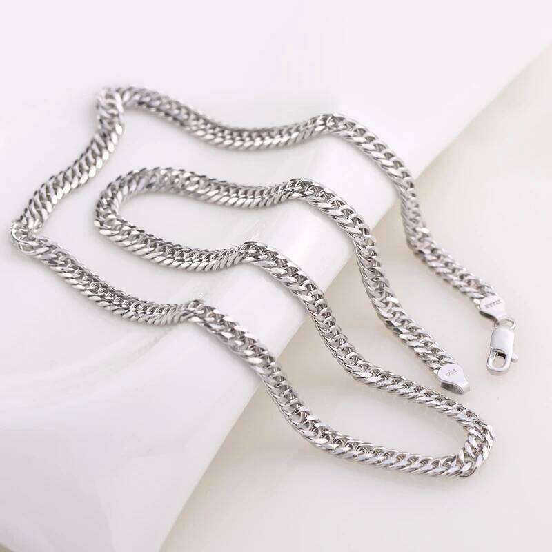Sterling Sier 4mm/5mm/6mm Cuban For Men Hip Hop Horsewhip Chain Punk Necklace Trendy Accessories Wholesale