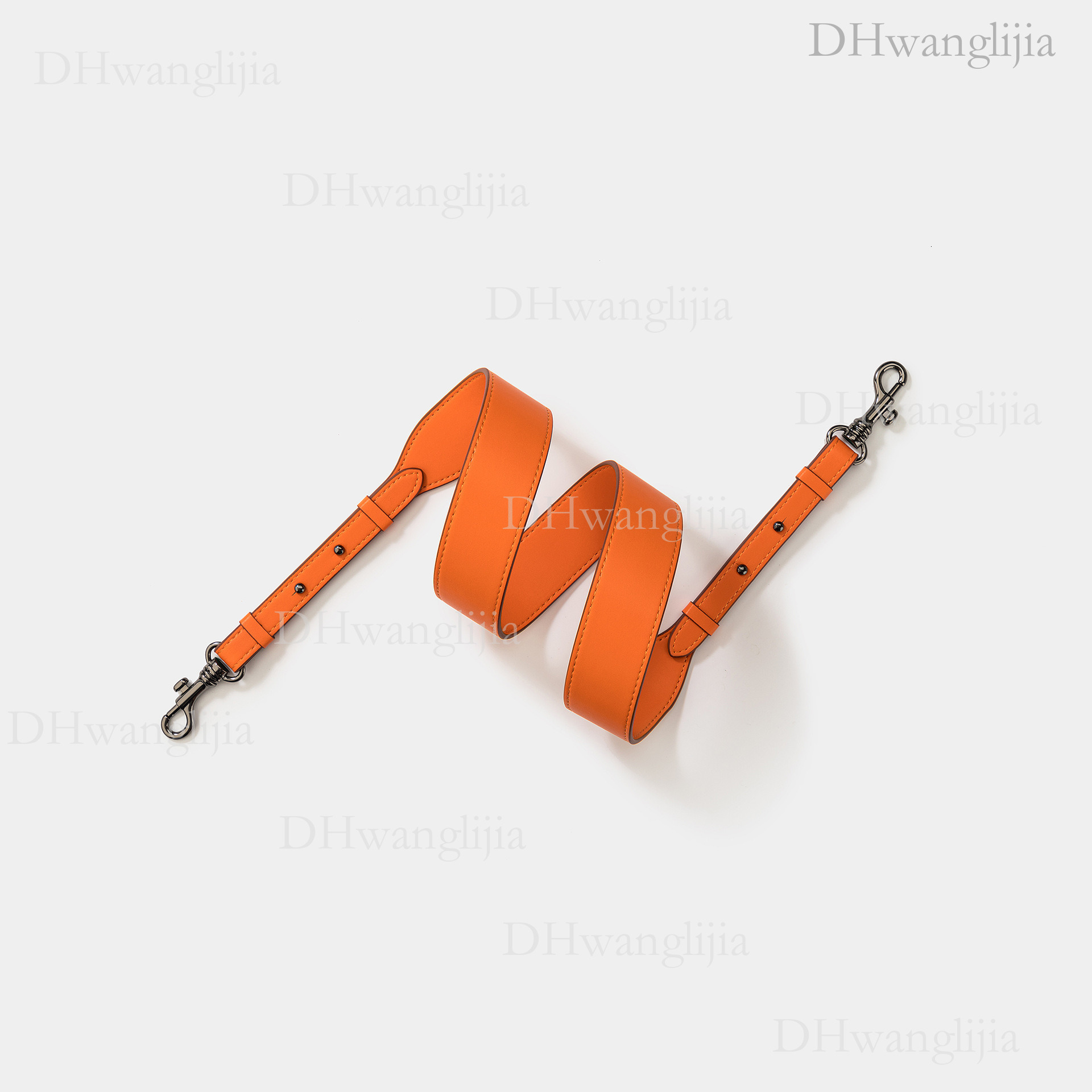 DH Luggage Accessories Adjustable Length and Width Solid Color Plain Leather Replacement Long Shoulder Strap