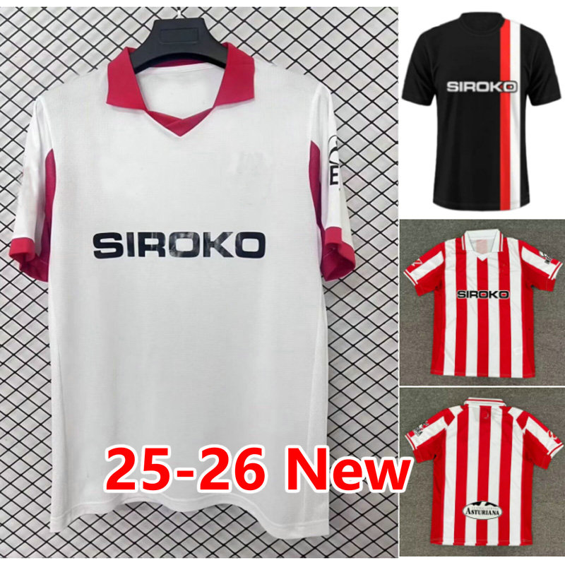 25 26 Sporting de Gijon Soccer Jerseys 2025 2026 home away 3rd football shirt mens size S-4XL camesita de foot