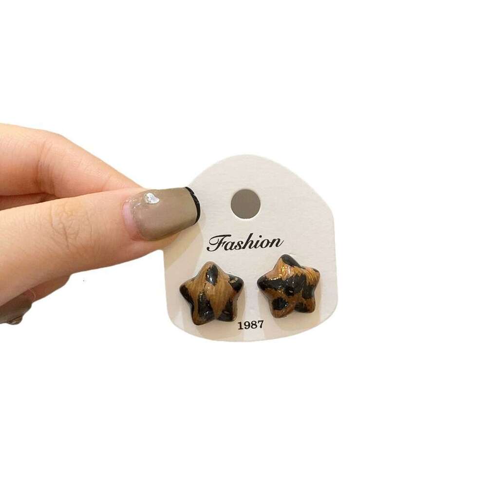 Autumn New French Niche Design Five-Pointed Star Pearl Multi-Wear S Sier Needle Simple Versatile Earrings