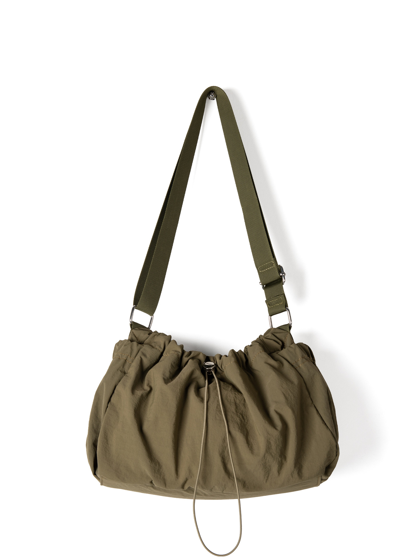 Popular Korean-Style Literary And Fresh Pleated Drawstring Cloud For Women New Model High-End Lightweight Nylon Shoulder Crossbody Bag