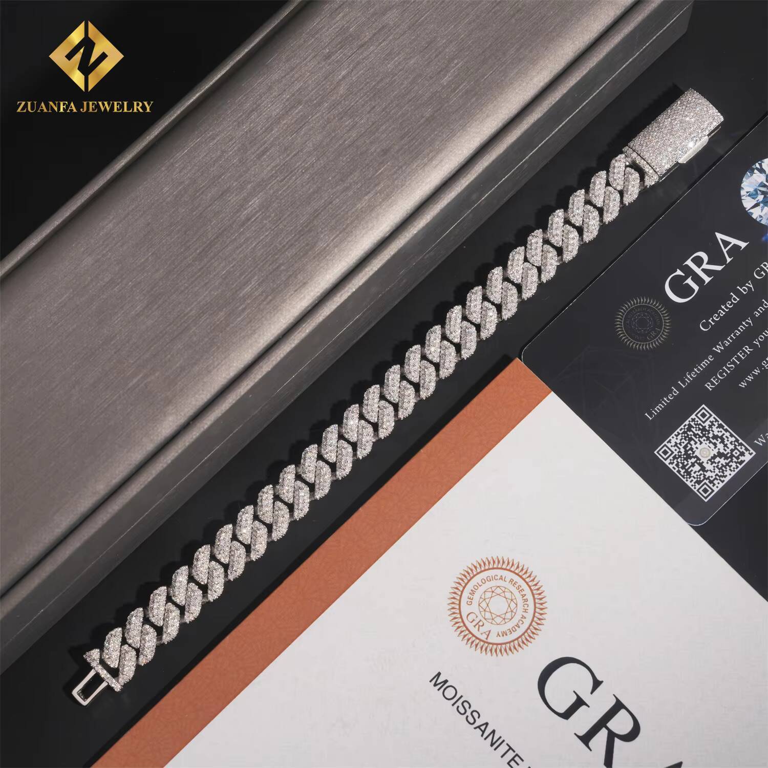 High End 10mm Moissanite Cuban Bracelet 925 Silver Fine Jewelry Iced Out Bracelet Hip Hop Moissanite Bracelet