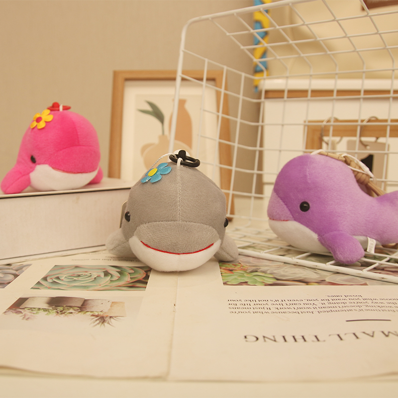 Little Flower Dolphin Plush Toy Pendant Simulation Marine Animal Doll Pendant