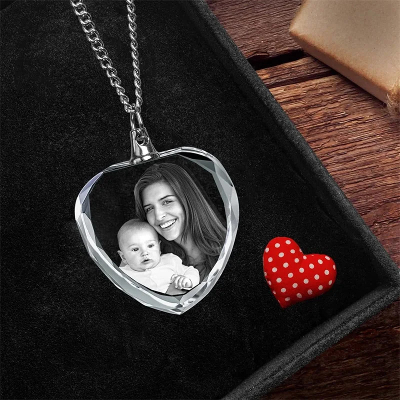 Customized 3D Crystal Po Personalized Gift Necklace Heart Gift for WifeWomen Men Great Custom Gifts With Your Own Po 250919