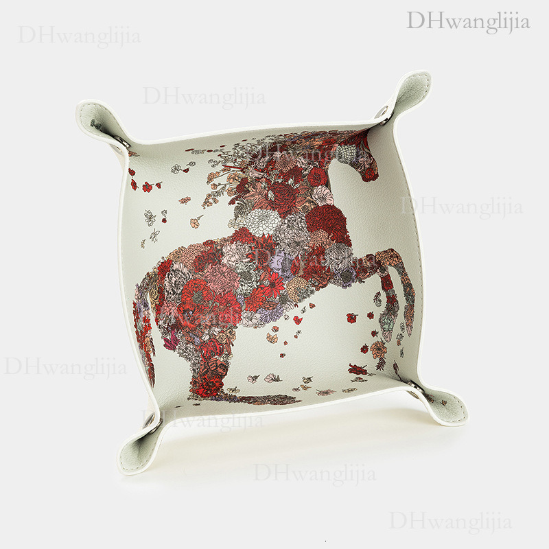 DH Luggage Accessories Live New Style Colorful Horse Print Cultural Play Bracelet Necklace Storage Box Leather Plate