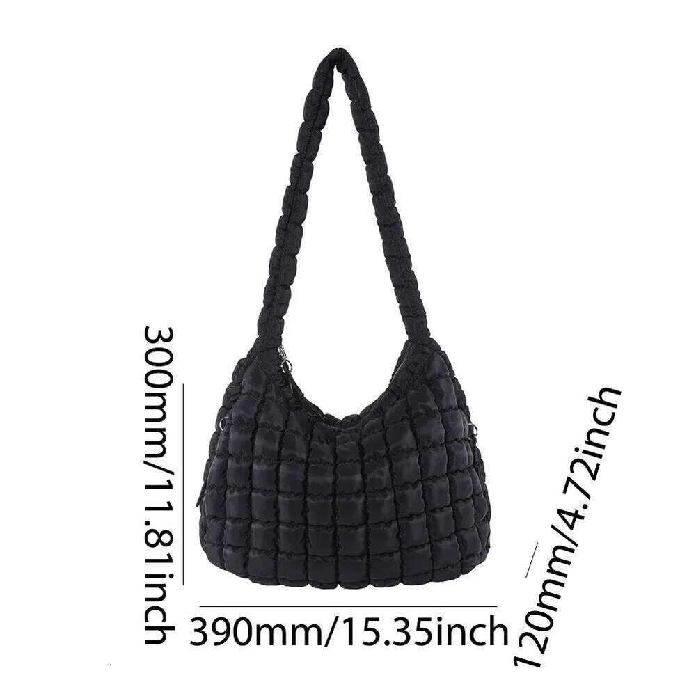Quilted Bubbles Shoulder Women Large Capacity Sling Puffer Padded Fashion Satchel Bag Casual Solis Color Crossbody Bags
