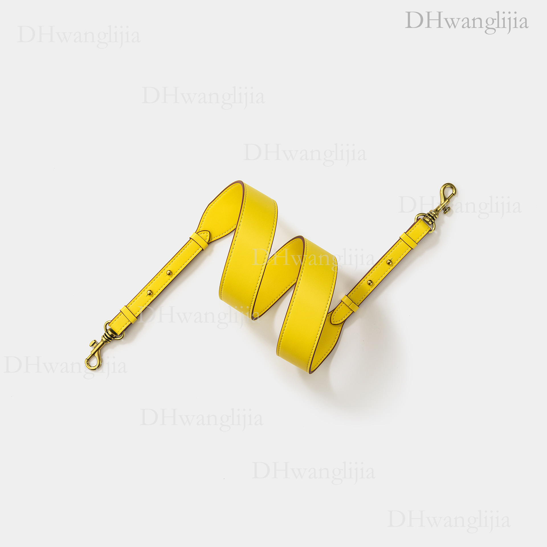 DH Luggage Accessories Adjustable Length and Width Solid Color Plain Leather Replacement Long Shoulder Strap