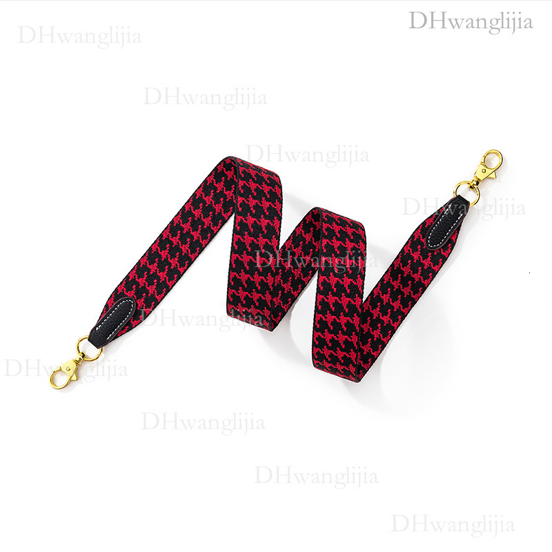 DH Luggage Accessories Women's Same Style Houndstooth Webbing Kelly Single Shoulder Crossbody Modified Bag Wide Strap