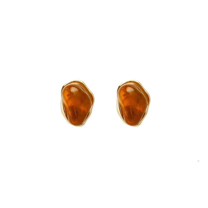 Melard Style French High-End Amber Niche Simple Fashion Earrings Light Temperament Ear Jewelry