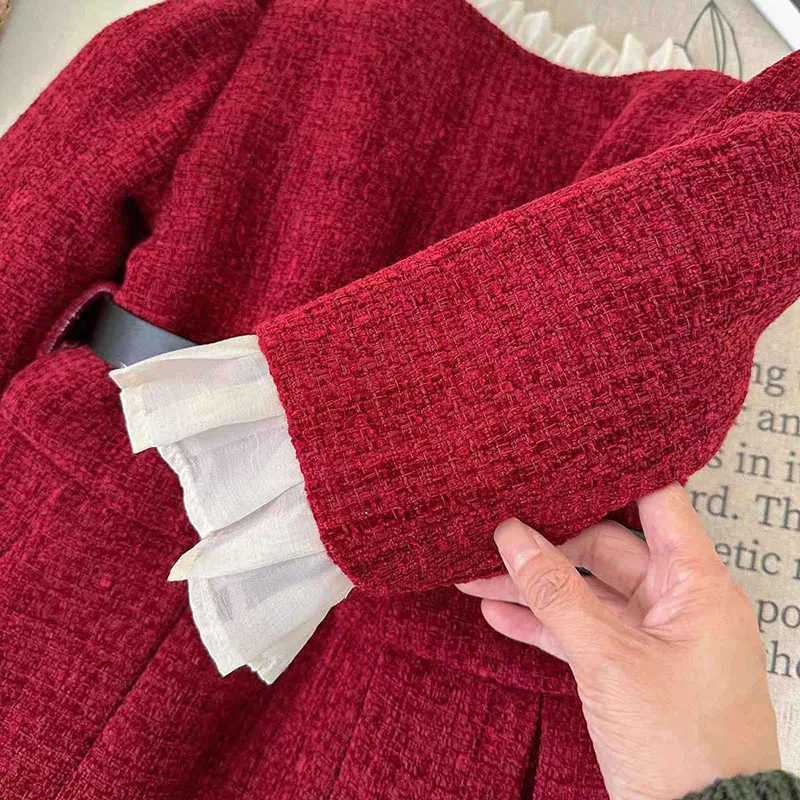 MILANCEL New Autumn Kids Dress 27Y Fleece Padded Girls Coat Belt Korean Version Loose Children Clothes L250926OE8R