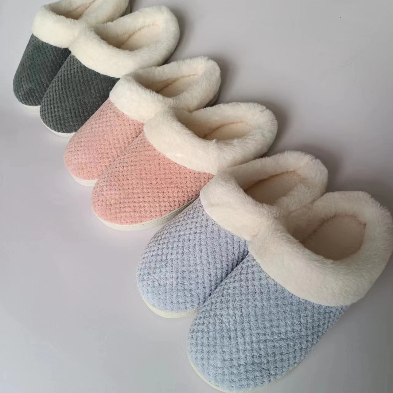 Pineapple Grid Cotton Slippers Size ddmymarket