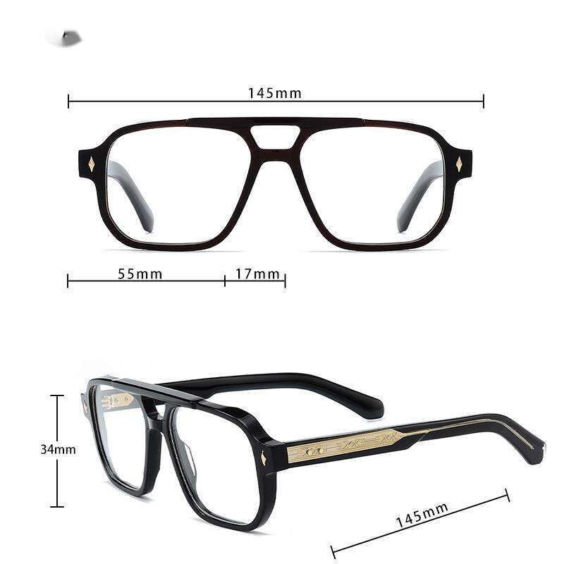 New Fashion Pilot Style Double Bridge Large Glasses for Men and Women High-end Trendy Optical Frame
