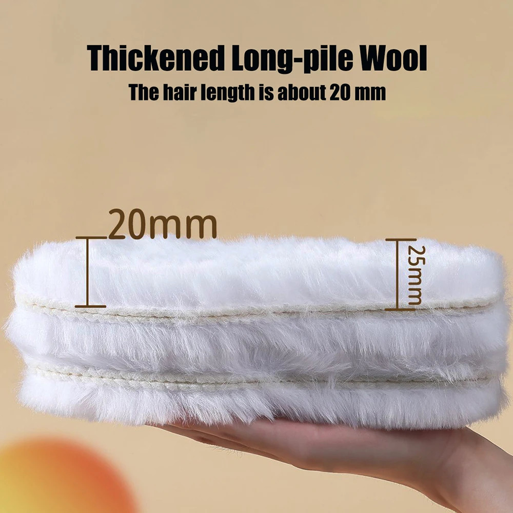Genuine Sheepskin Fleece Insoles Men Women Winter Thick Cashmere Thermal Real Wool Insoles for Shoes Inner Soles for Snow Boots250922