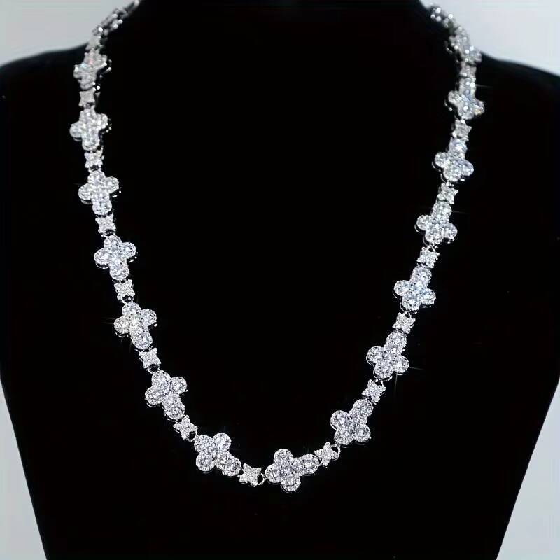 3mm 4mm 5mm 6mm VVS Moissanite diamond Tennis Necklace 925 Silver Cold Hip Hop Chain Factory Wholesale Price