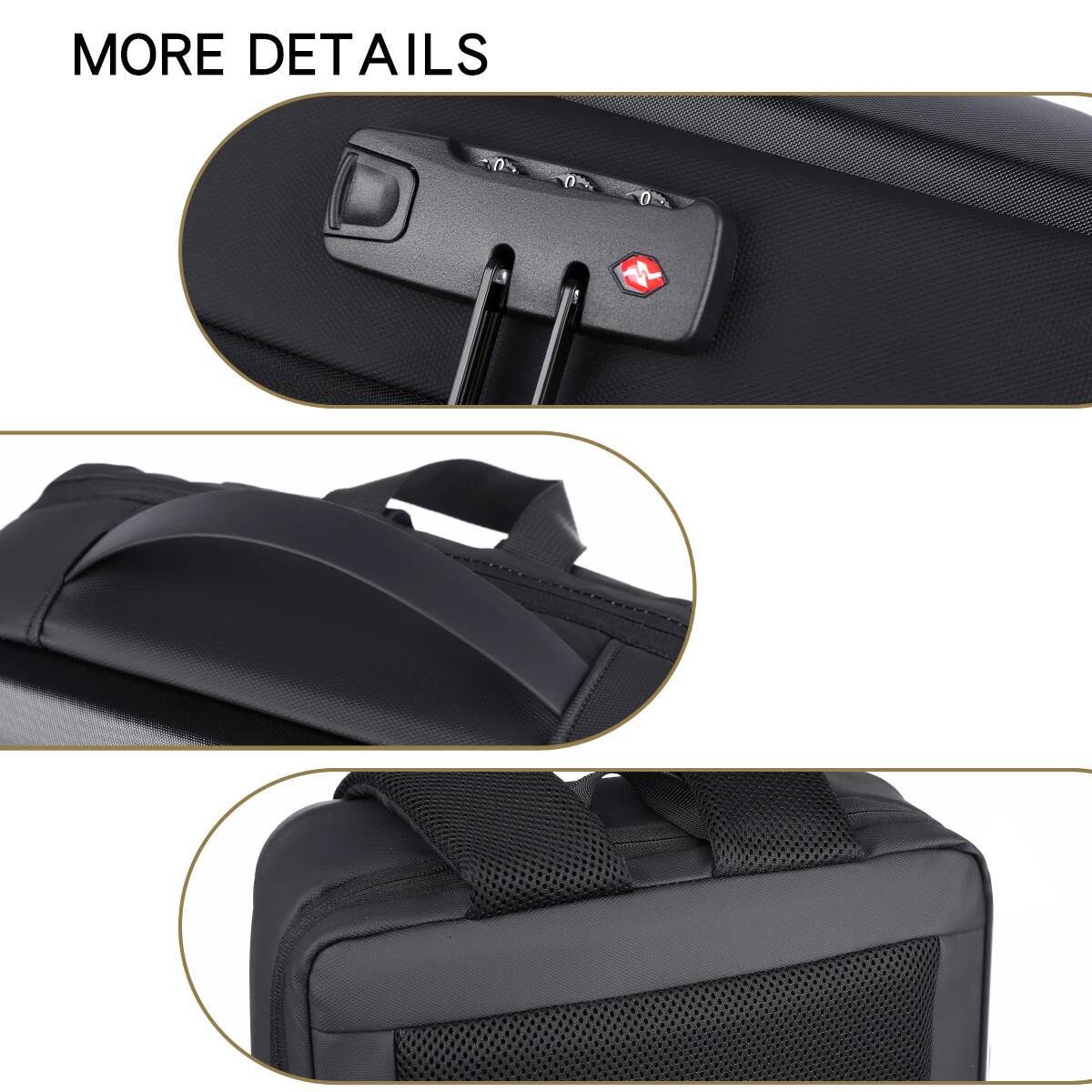 Men's Hard Shell Backpack Large Capacity Waterproof Wear-Resistant Computer Independent Compartment Commuting Business Travel Bag high-quality