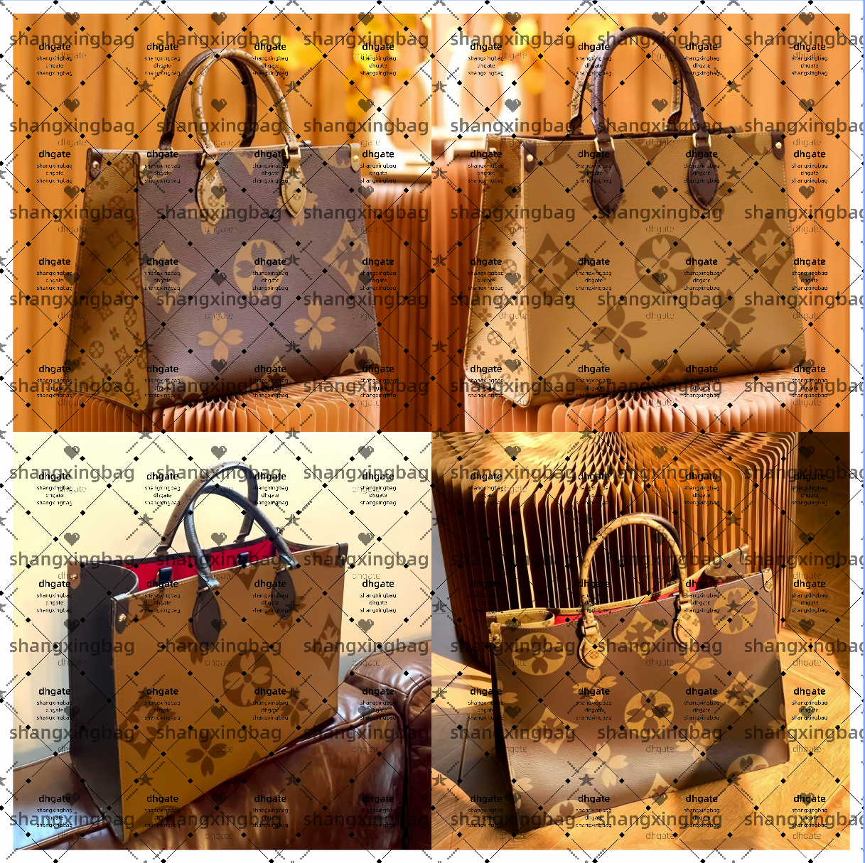 Designer Bags Women Handbags Monograms ONTHEGO GM MM PU Genuine Leather Handbag Purse Tote Bag Shoulder Cross body Female backpack Shopping bag