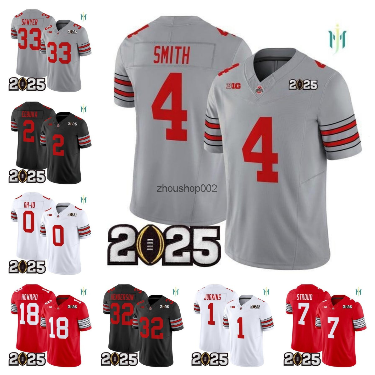 Sawyer Treveyon Henderson Emeka Egbuka Will Howard Stroud Jeremiah Smith Quinshon Judkins 2025 football jerseys all stitched men women youth Buckeyes 