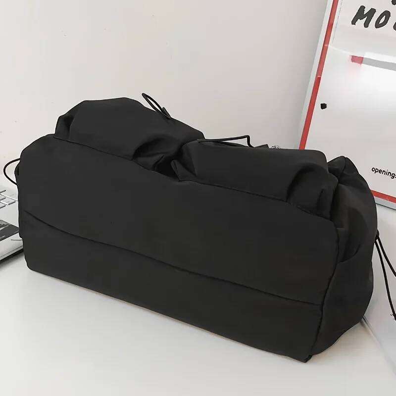 Fashionable Crossbody with Drawstring Accent Spacious & Secure Zipper Closure - Includes Stylish Bag Charm