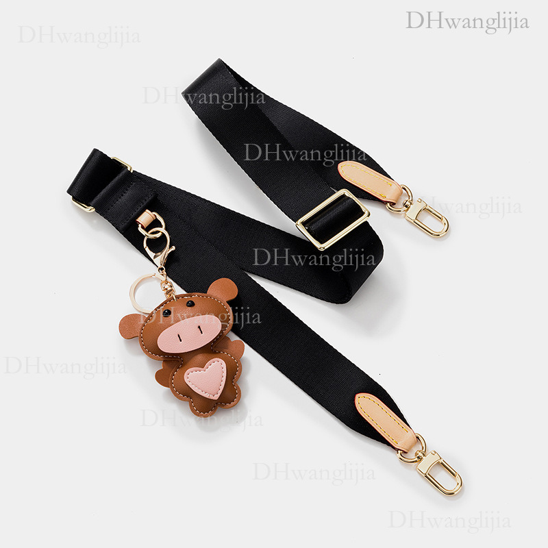 DH Luggage Accessories Suitable for Single Crossbody Wide Shoulder Nylon Webbing Length Decorative Bag Strap Cartoon Pendant