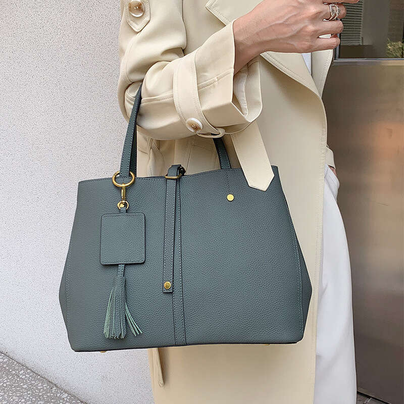 designer bag Luxury bag Handbag for Women, Top Layer Cowhide Tote Large Capacity Bucket Genuine Leather Women's Bag, Single Shoulder Crossbody Ba