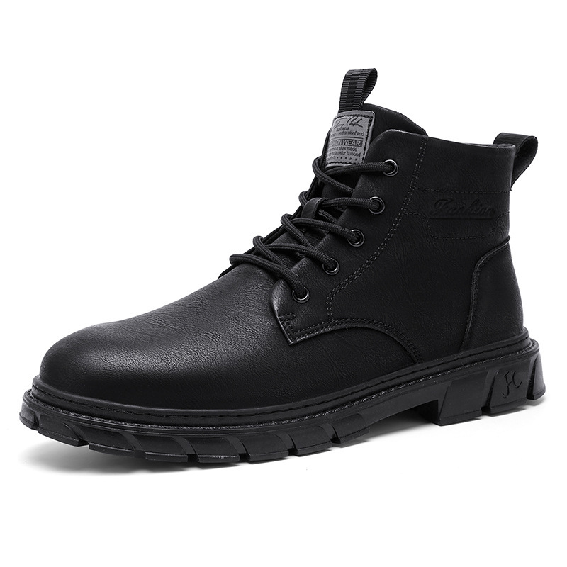 Live Streaming Men's Martin Autumn Winter New British Style Work Youth Trendy Leather Boots