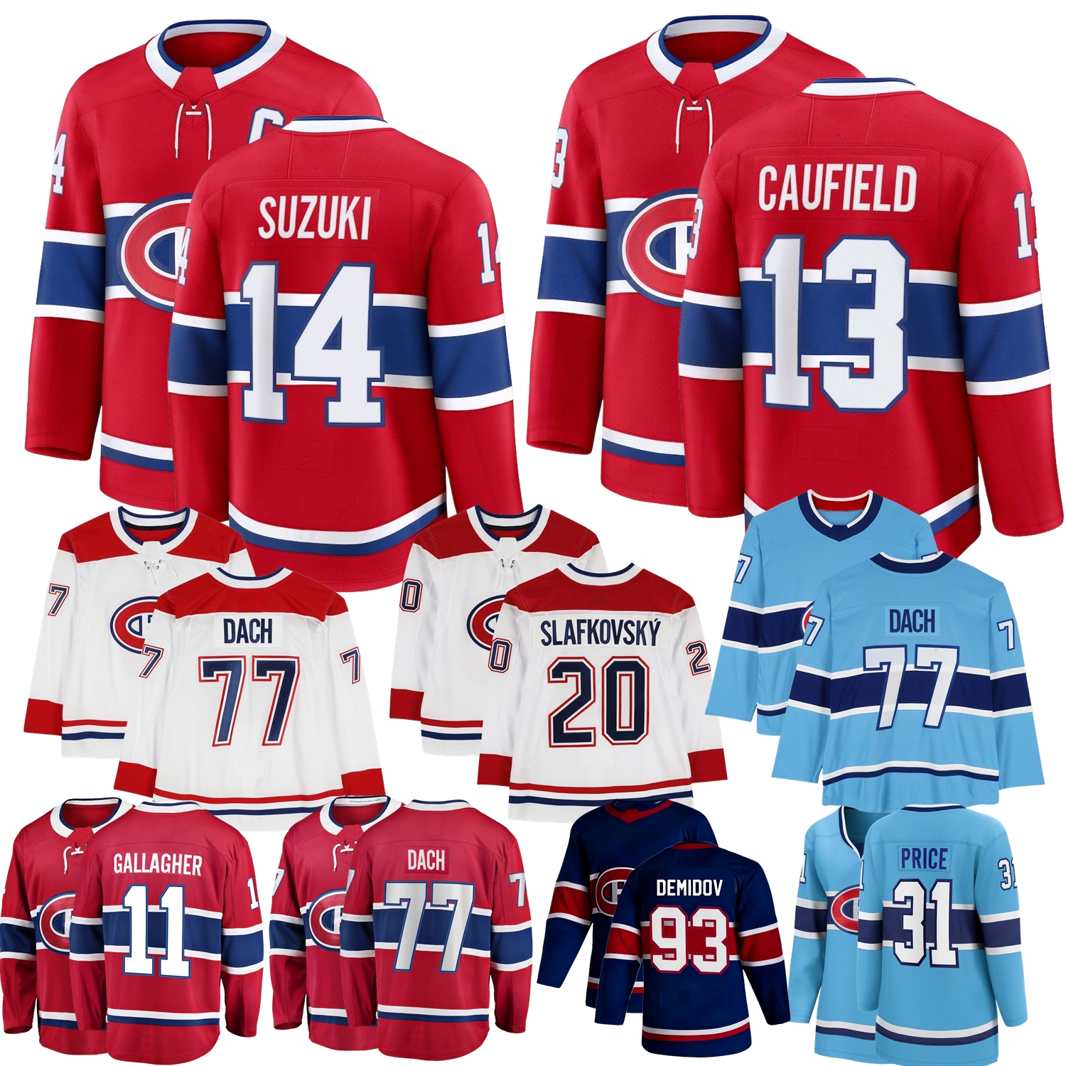 Montreal Hockey Jersey Cole Caufield Nick Suzuki Ivan Demidov Lane Hutson Arber Xhekaj Noah Dobson Slafkovsky canadians Newhook Guhle Dach Price Lafleur
