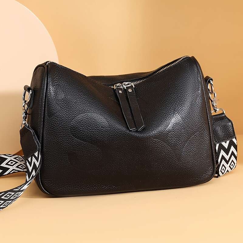 designer bag Luxury bag Genuine Leather High-End Feel Top Layer Cowhide Single Large Capacity Women's Versatile Bag Wide Shoulder Strap Crossbody