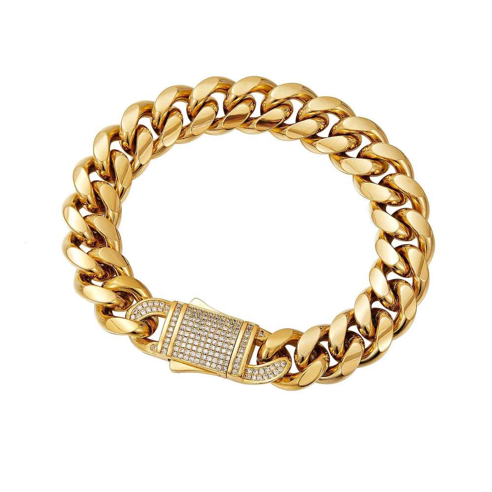 6/8/10/12/14mm Wide New Arrival Men Women's Miami Curb Chain Necklace or Bracelet Gold Color Stainless Steel Jewelry