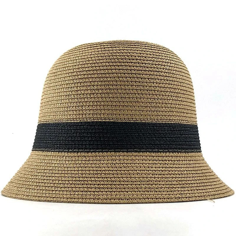 Summer Fashion women Straw Hat Lady Summer Sun Hat Visor cap Panama Style Bucket Cap Strawhat Beach Hat Outdoor girl cap 250919