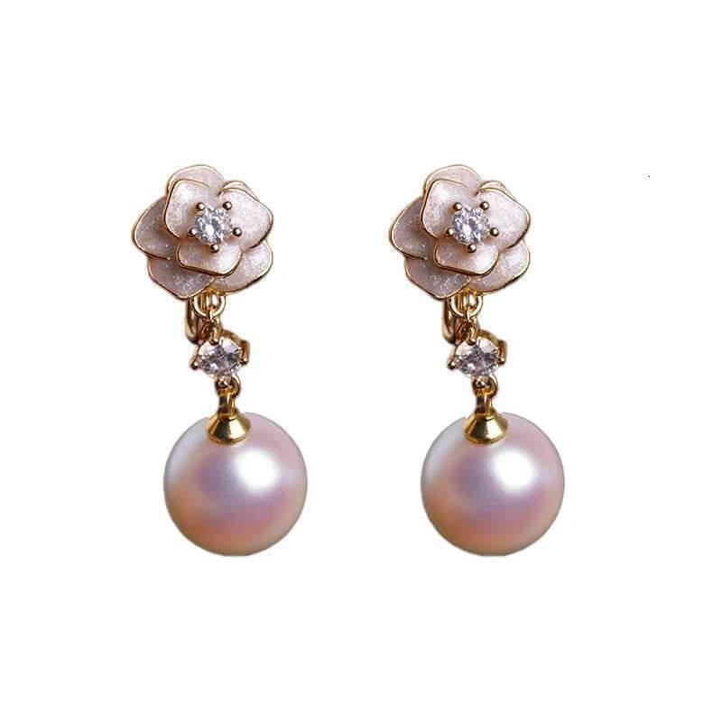 Light French Camellia Mermaid Princess Pearl Super Fairy Temperament Socialite Design Exquisite Fashion Earrings