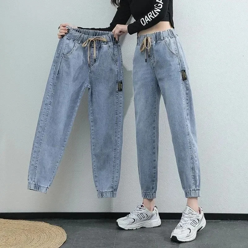 Cargo Jean Spring and Autumn Korean Version of High Waist Pants Loose Slimming Straight Leg Bundle Haren 250923