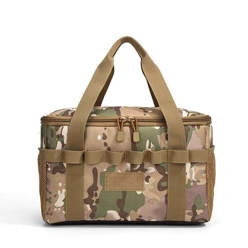 Large Capacity Outdoor Tableware Storage Bag Waterproof Camping Picnic Organizer For Utensils Cookware Hiking Gear Accessories